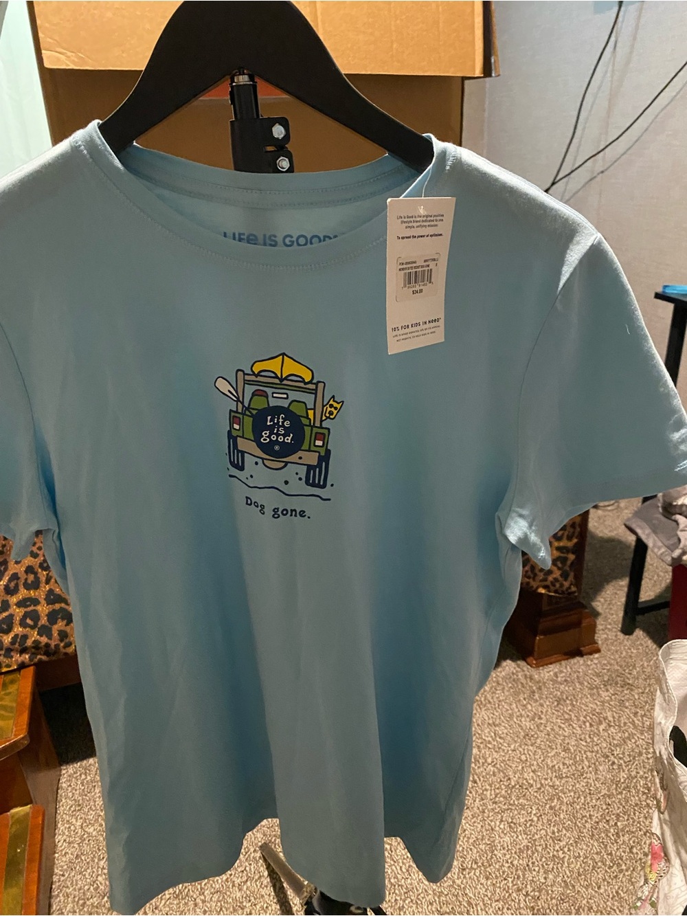 Life Is Good Light Blue 'Dog Gone' Short Sleeve Tee